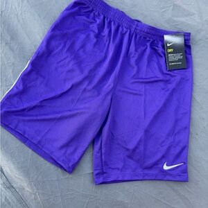 Nike youth Purple Athletic Shorts with White Swoosh